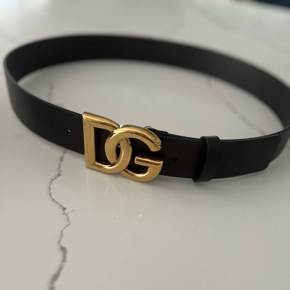 Dolce&Gabbana DG Logo Brown Leather Belt